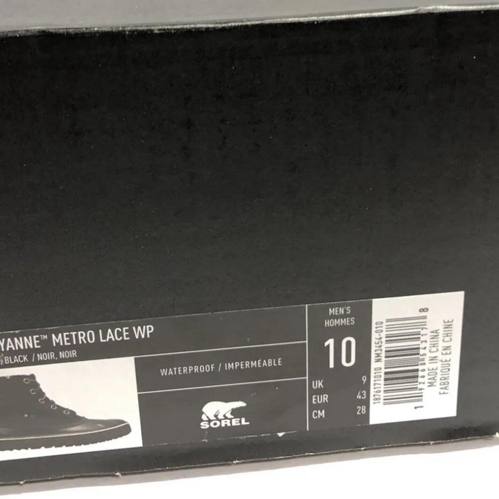 Sorel Men’s Cheyanne Metro Lace Waterproof Boot Black Size 10 M - Picture 6 of 6